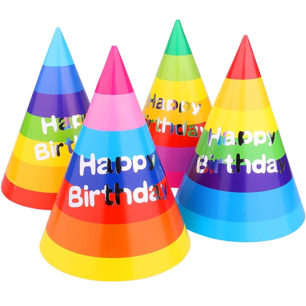 Source Unknown Multicolor Happy Birthday Hats